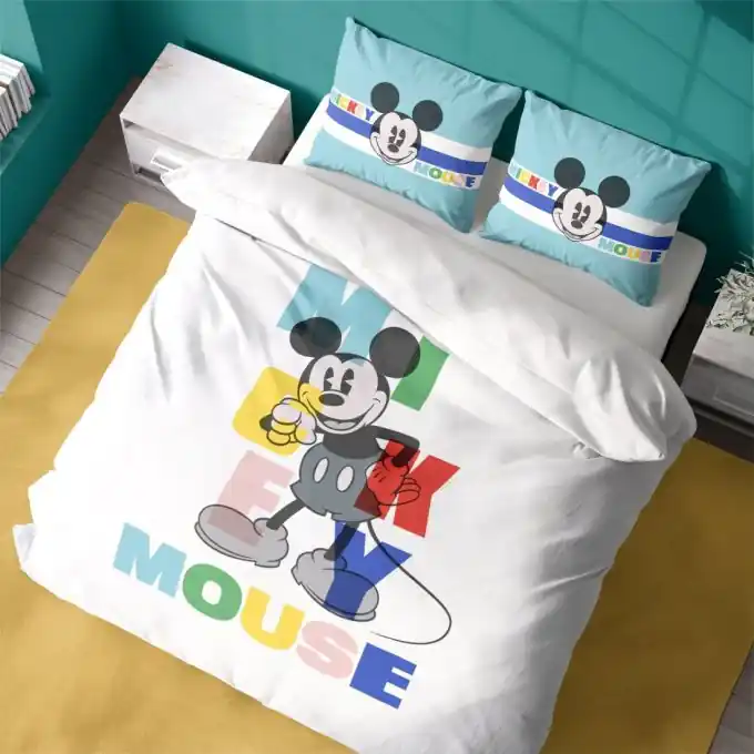 Angebot Disney Bettwäscheset für Kinderzimmer: Mickey Design, 140x200cm