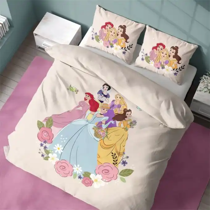 Sofort Bestellen Kinder-Bettwäsche Disney Prinzessinnen 140x200cm – Disney