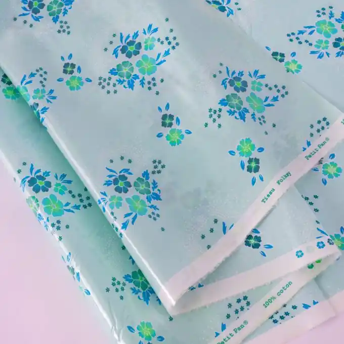 Solange Der Vorrat Reicht Baumwollstoff mit glänzender Beschichtung Folksy opalin Petit Pan