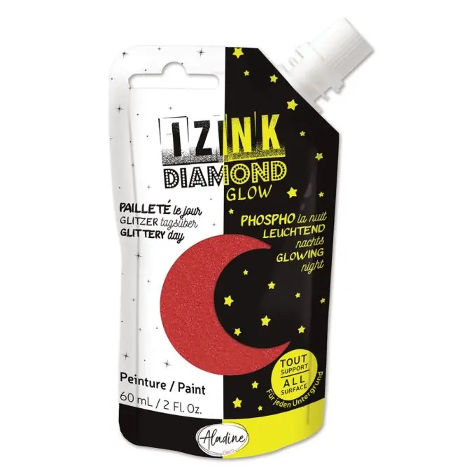 Textilffarbe 3D Izink diamant glow Rot 60ml Top-Angebot