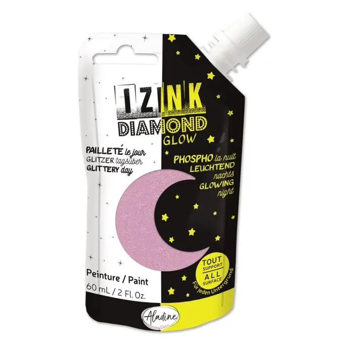 Finale Aktion Textilffarbe 3D Izink diamant glow Pastellrosa 60ml