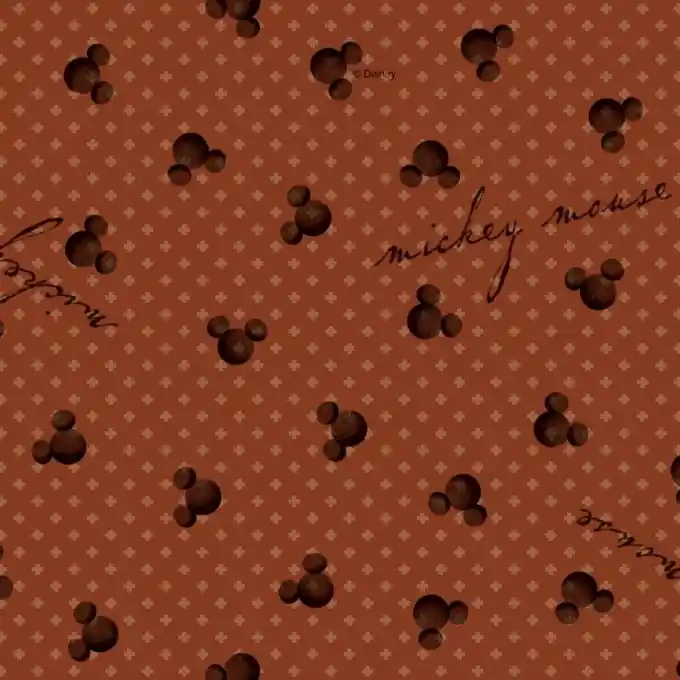 Baumwolle Mickey Punkte Braun – Disney Sale