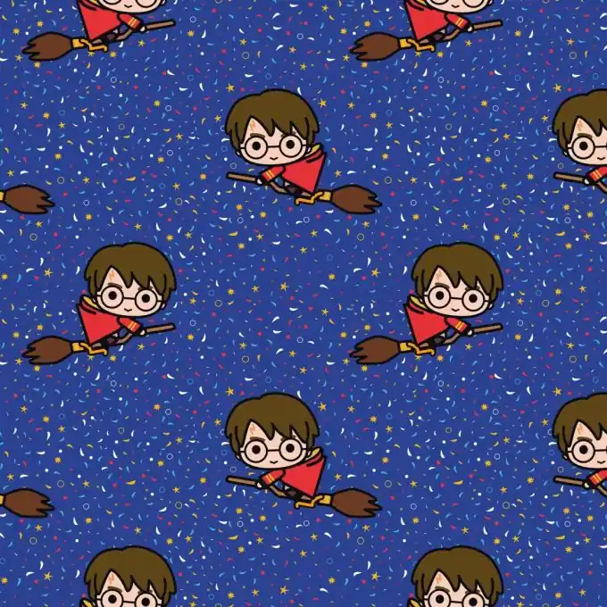 Baumwollstoff Harry Potter Blau – Warner Bros Geld-Zurück-Garantie