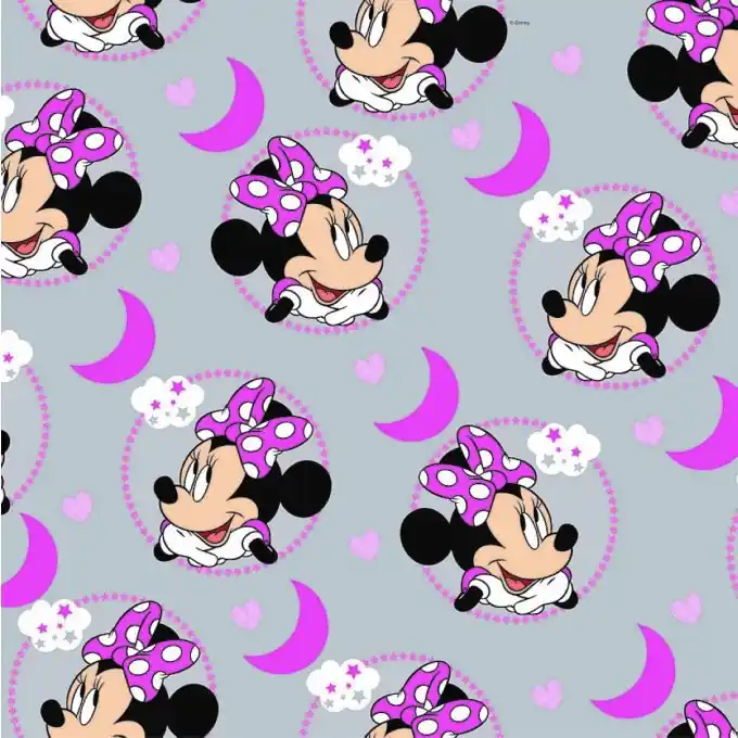 Zertifiziert Baumwollstoff Minnie Grau – Disney