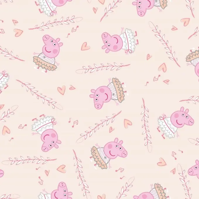 Baumwollstoffe Peppa Pig Peperina Beige – Hasbro Highlight