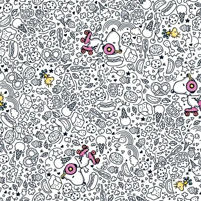 Neu Im Sortiment Baumwollstoff Snoopy Schwarz/Weiß