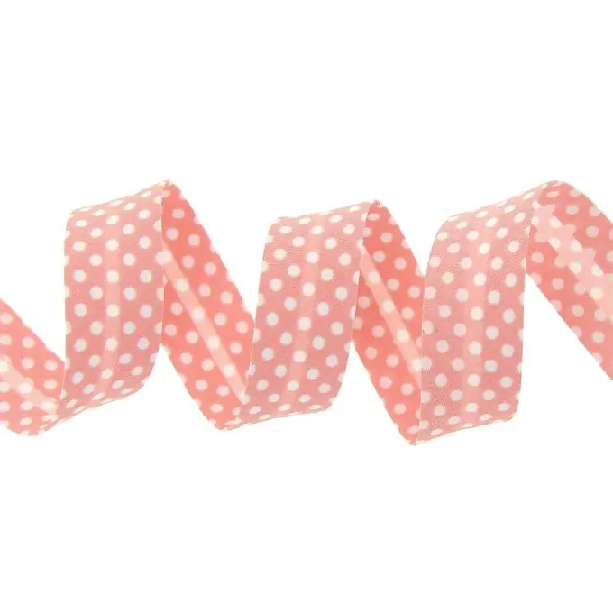 Gepunktetes Schrägband, rosa 20 mm Kostenloser Versand