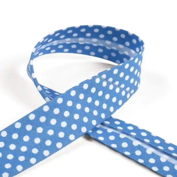 Gepunktetes Schrägband, blau 20 mm Neuheit
