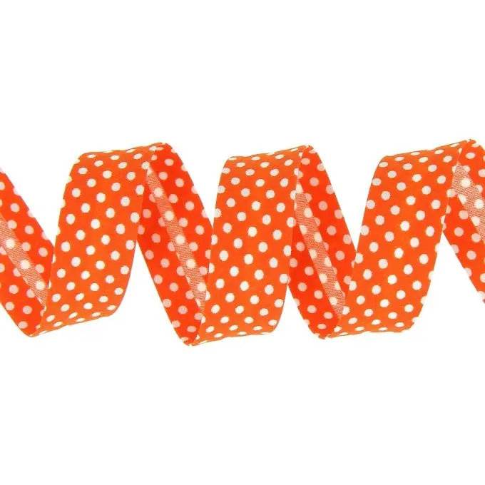 Zertifiziert Gepunktetes Schrägband, orange 20 mm