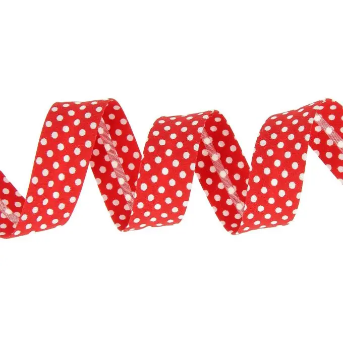 Gepunktetes Schrägband, rot 20 mm Günstig