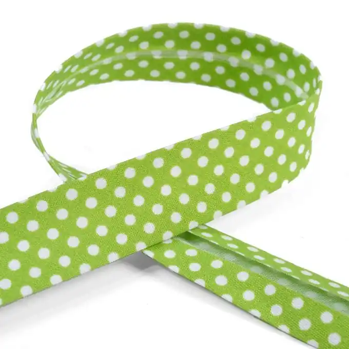 Knallerangebot Gepunktetes Schrägband, anisgrün 20 mm
