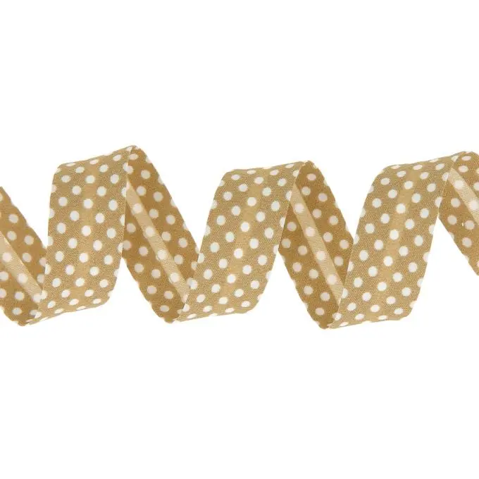 Gepunktetes Schrägband, beige 20 mm Schnäppchen