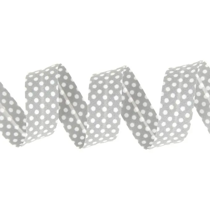 Gepunktetes Schrägband, hellgrau 20 mm Neuheit