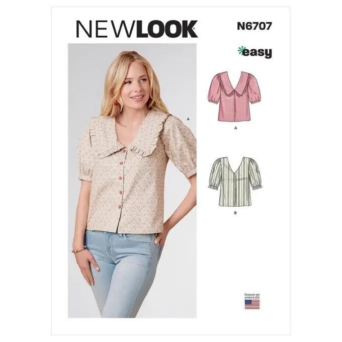 Bestpreis Newlook Bluse mit Varianten am Kragen und Ärmeln