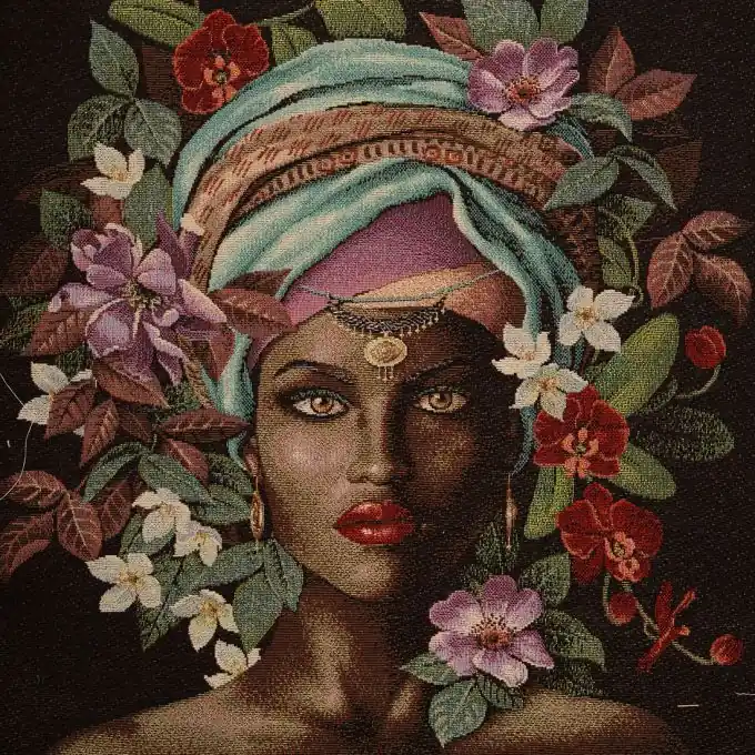 Stoffabschnitt Jacquard Gesicht Lurex Hochwertig