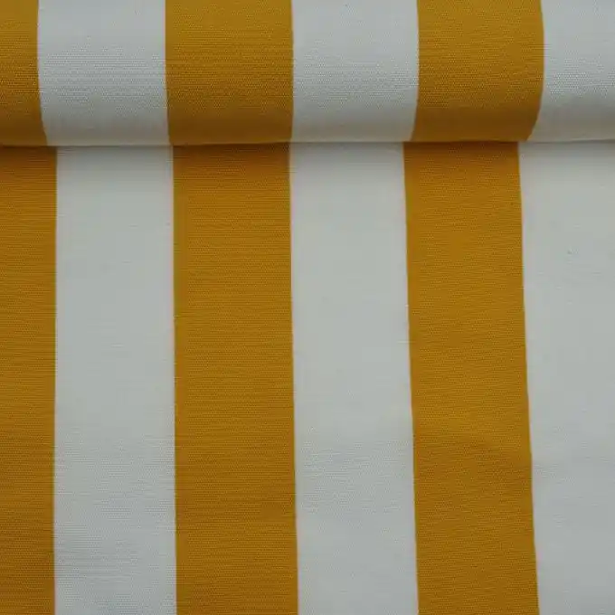 Liegestuhlstoff Anti-UV Streifen Weiß/Gelb/Koralle 44 cm Preis Gesenkt