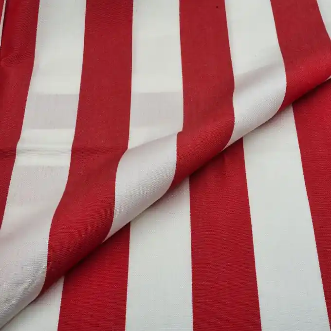 Mengenrabatt Liegestuhlstoff Anti-UV Streifen Weiß/Koralle 44 cm