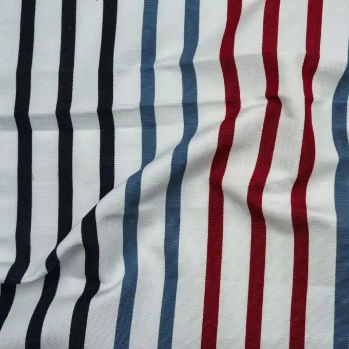 Liegestuhlstoff Anti-UV Rot Streifen Taupe Weiß 44 cm Gratis Versand