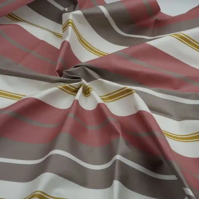 Outdoorstoff doppelte Beschichtung Sunny Streifen Taupe Altrosa Jetzt Zugreifen