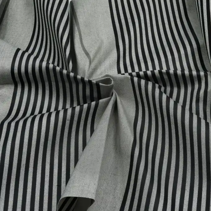 Hochwertig Outdoorstoff mit doppelter Beschichtung Sunny grau schwarz gestreift