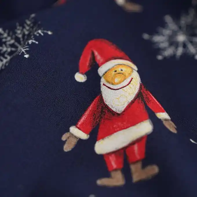 Cretonne Weihnachtsmann marineblau Sale
