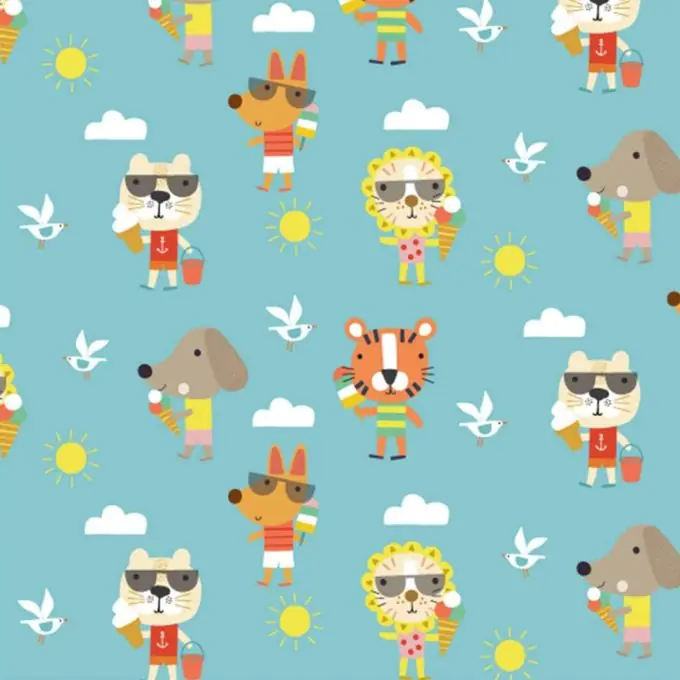 Top-Qualität Popeline Baumwolle Tiere am Strand Blau – Dashwood Studio