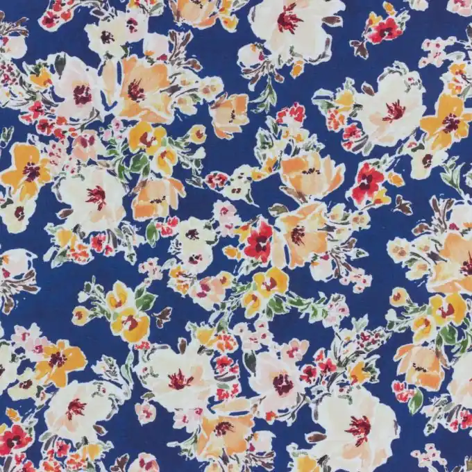 Top-Preis Baumwoll-Popeline Dashwood blau Blumenstrauß