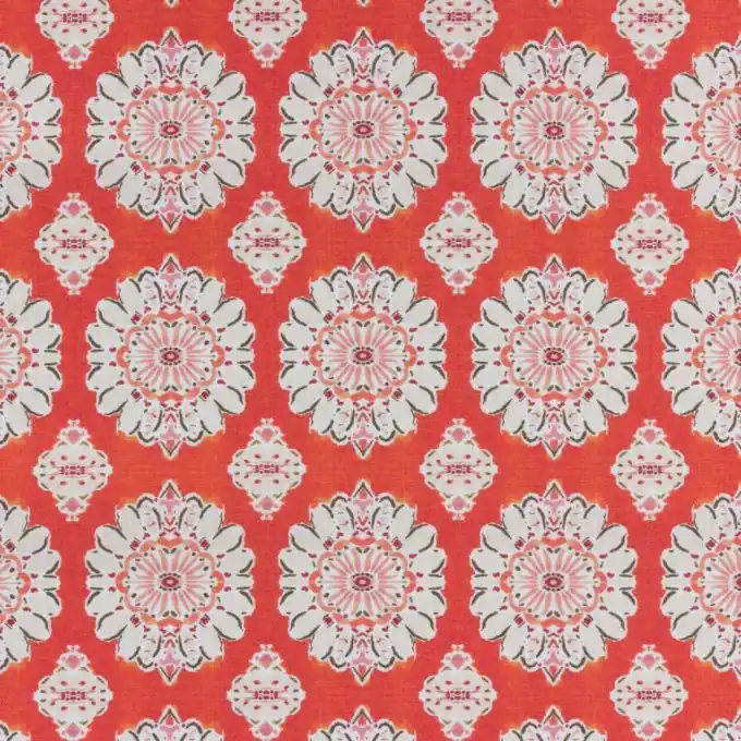 Meistverkauft Baumwoll-Popeline rot geometrische Mandalas