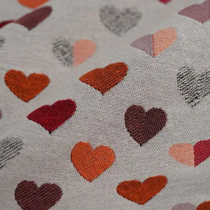 Jacquard Herzen Rot/Beige Wochenendangebot