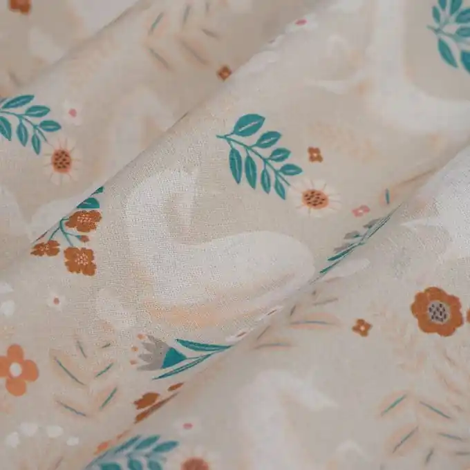 Billig Cretonne-Stoff Einhörner zartrosa