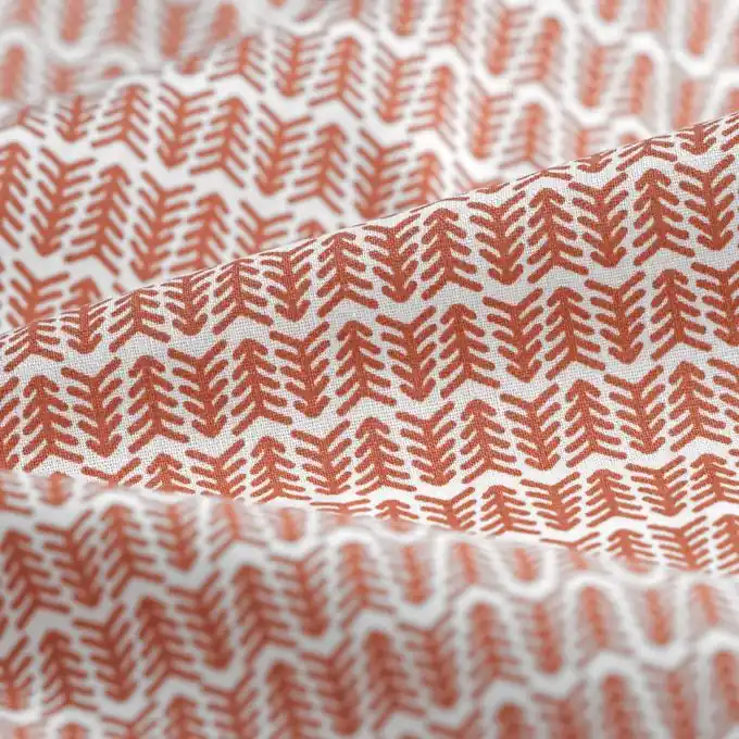 Cretonne-Stoff Pfeile terrakottafarben weiß Ausverkauf