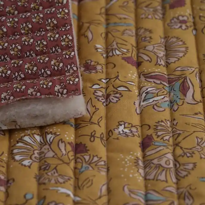 Steppstoff Semara indisch senfgelb Neue Kollektion