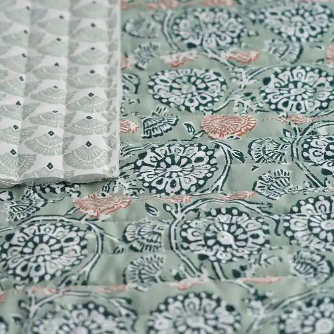 Steppstoff Jivana Mandalas seegrün Kostenloser Rückversand