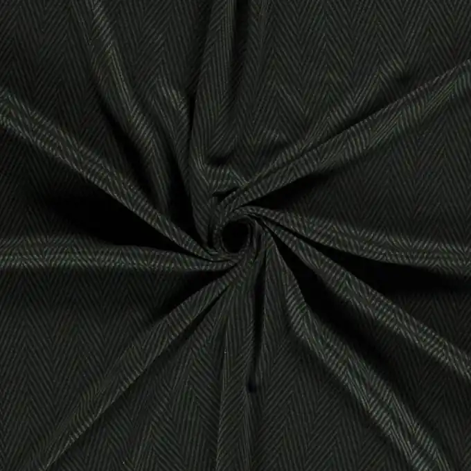 Kostenfreie Lieferung Jersey Milano Polyester Fischgrätenmuster grün schwarz