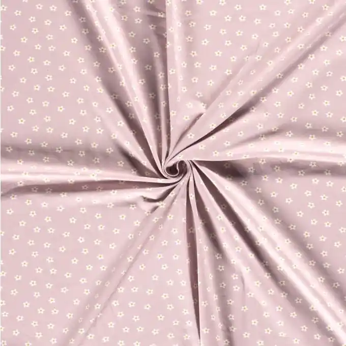 Baumwolljersey-Stoff mit kleinen lila Blumen Solange Der Vorrat Reicht