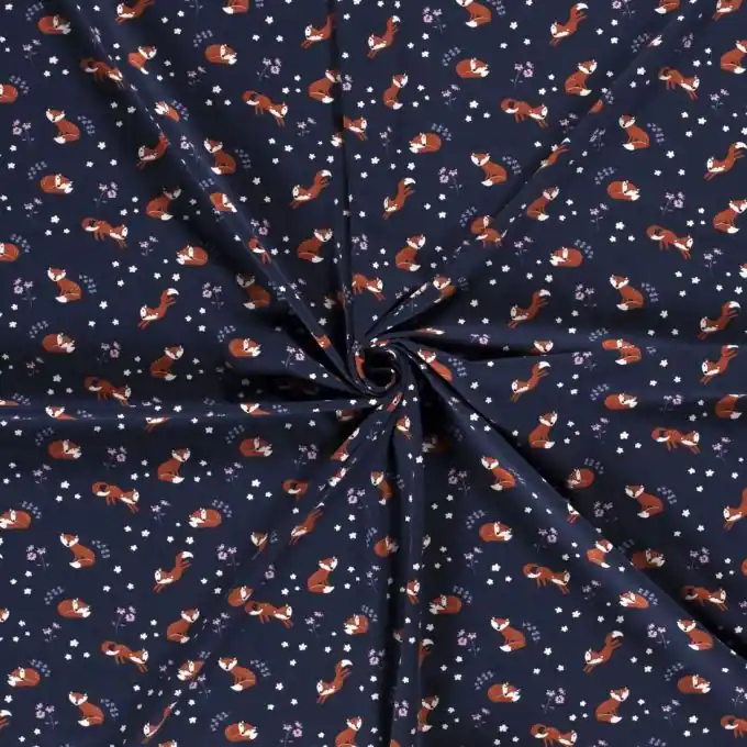 Baumwolljersey Füchse marineblau Beliebt