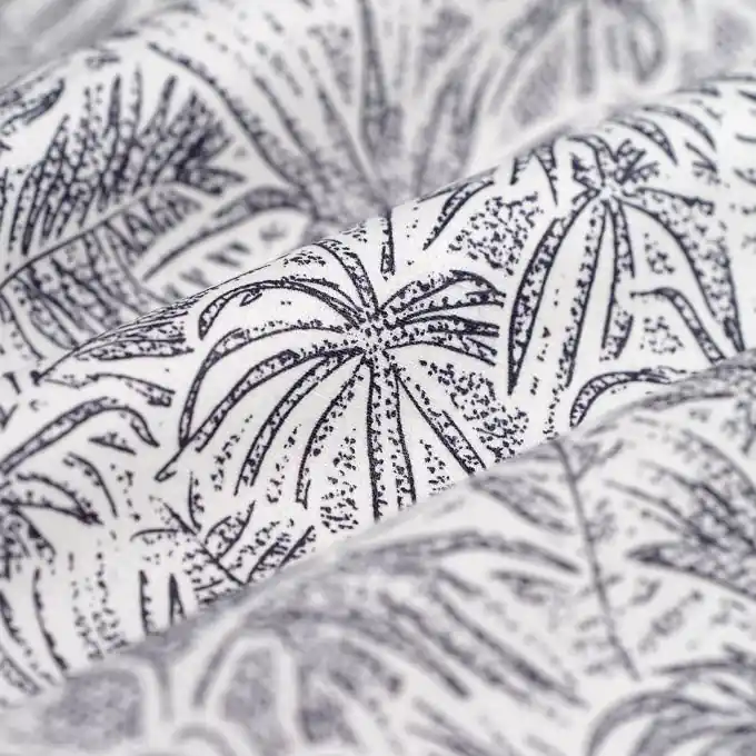 Beschichteter Baumwollstoff Blätter Marineblau Sonderangebot