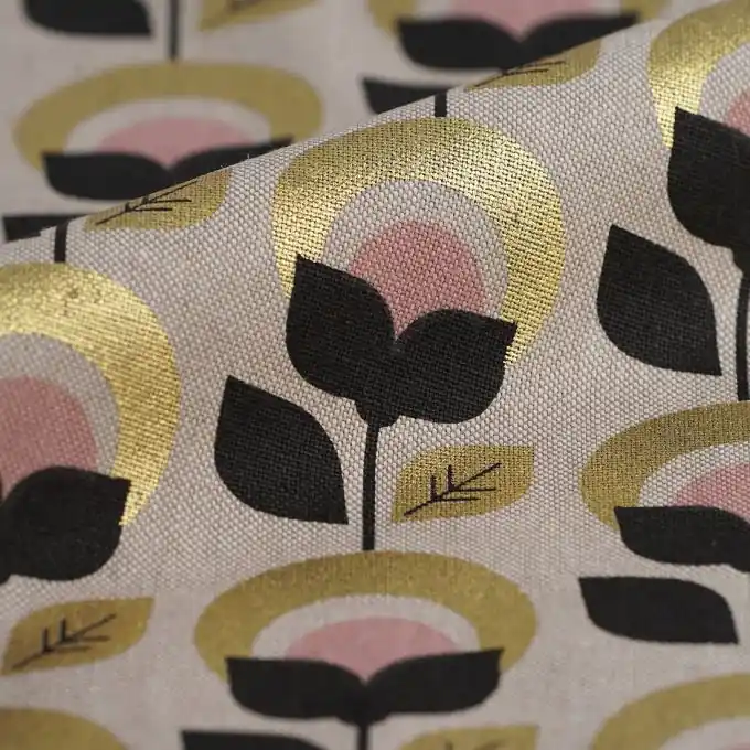 Original Dicker Baumwollstoff Linenlook Leana Sonnenblumen