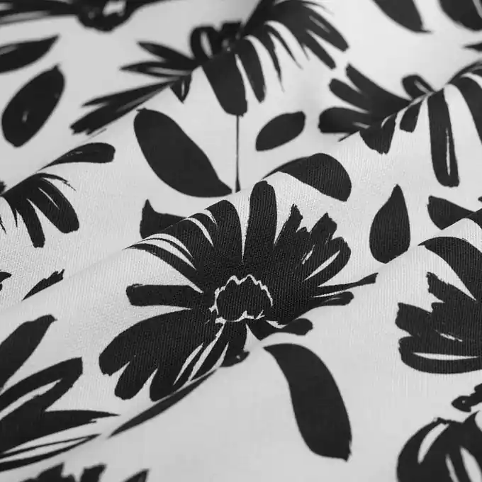 Blumen Gemälde Toile Semi Panama, 140cm, Schwarz-Weiß Jetzt Zugreifen