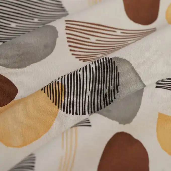 Dekostoff Halbpanama abstrakte Formen weiß Limited Edition