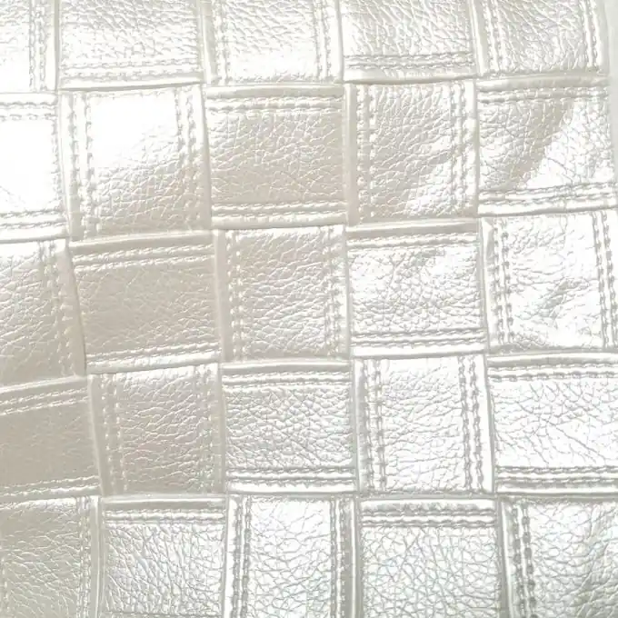 Kunstleder gekreuzte Bänder Perlmuttweiß Hochwertig