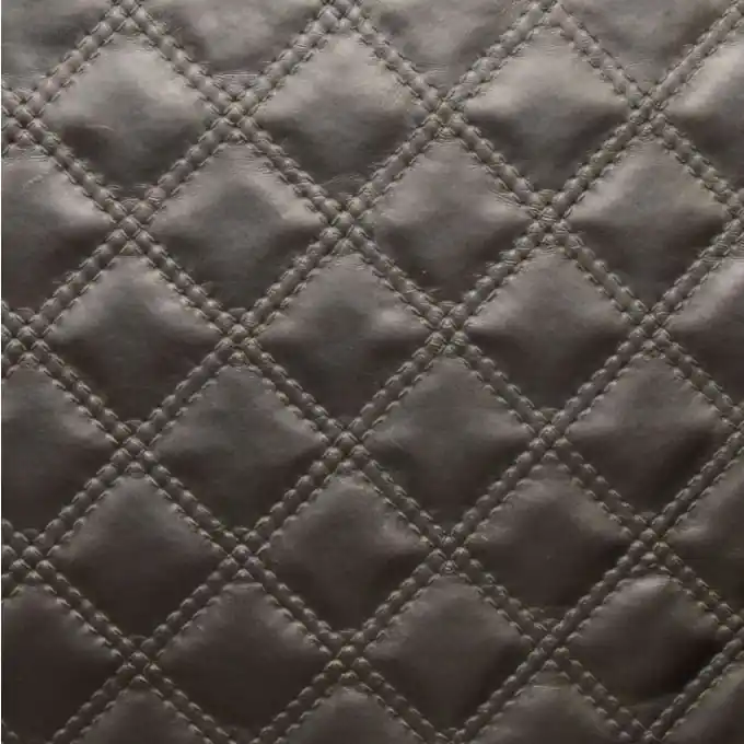 Direktkauf Kunstleder Rautenmuster Taupe Metallic