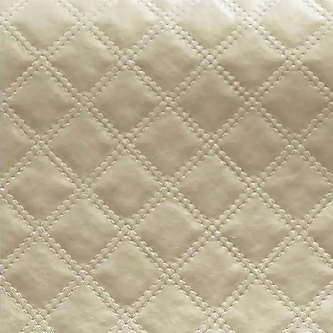 Letzte Chance Kunstleder Rautenmuster Perlmuttweiß