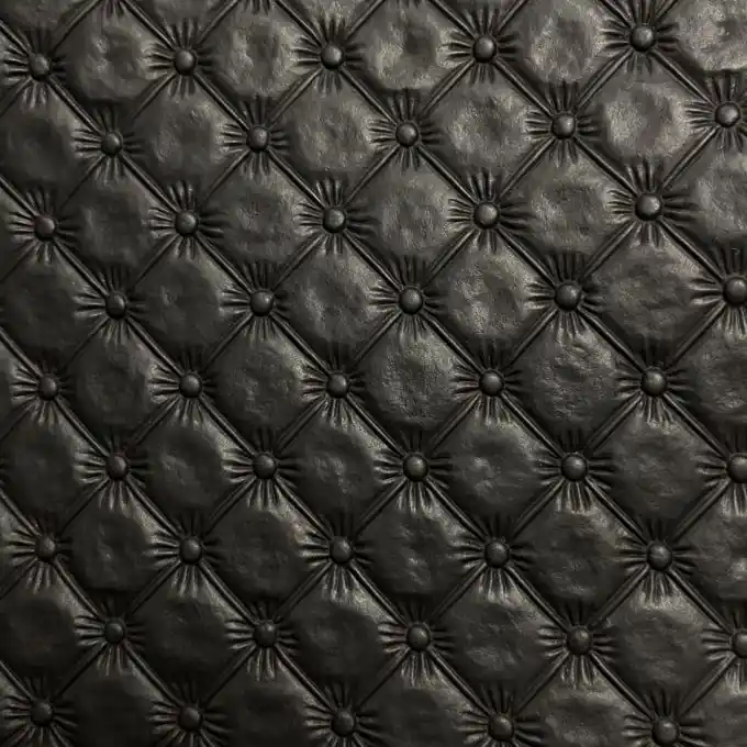 Hochwertig Kunstleder Schwarz Mini-Diamant 140 cm Oeko-tex