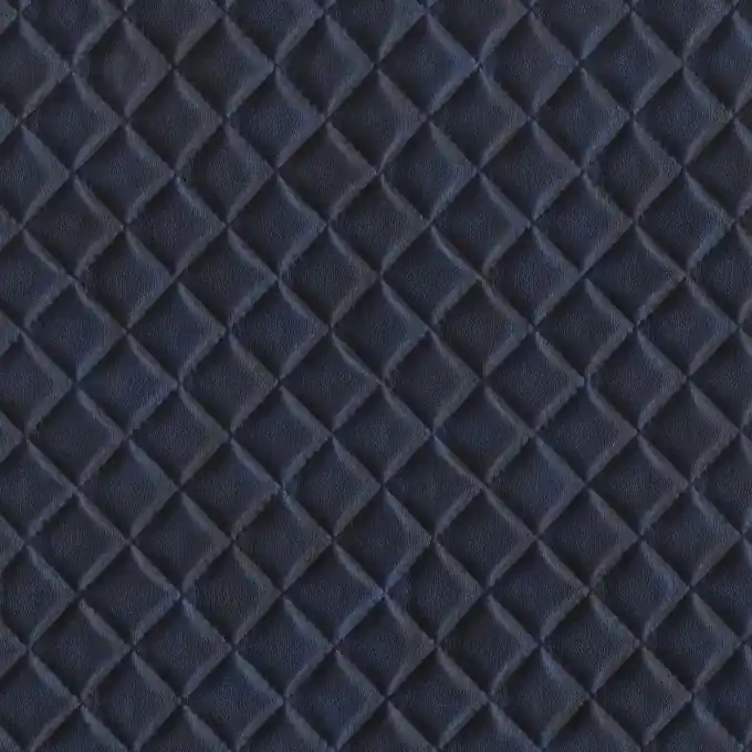 Original Kunstleder Rauten gesteppt irisieredn marineblau