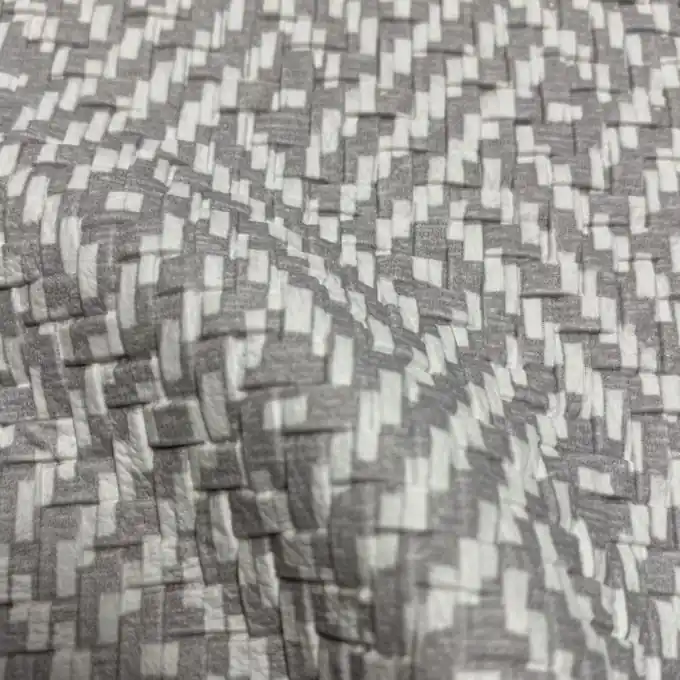 Im Trend Outdoor Kunstleder Grau-Weiß 140cm – Polster/Dekostoff