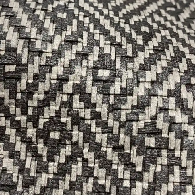 Kracherpreis Outdoor Kunstleder Schwarz-Grau, Geflochten, 140cm Breit