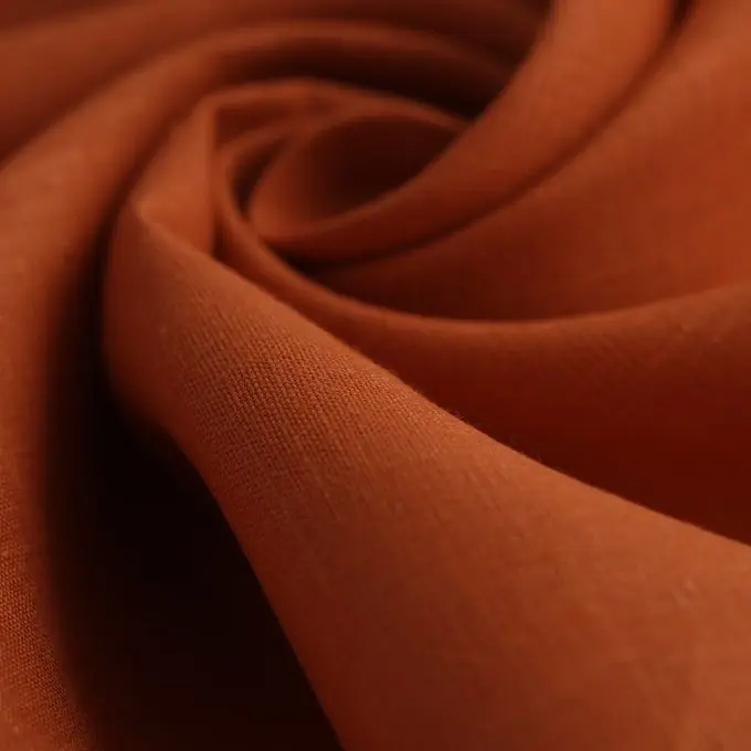 Leinenstoff gewaschen rostrot Finale Aktion