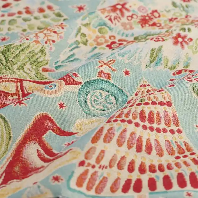 Weihnachtsstoff Jacquard Kobold Vintage Begrenztes Angebot