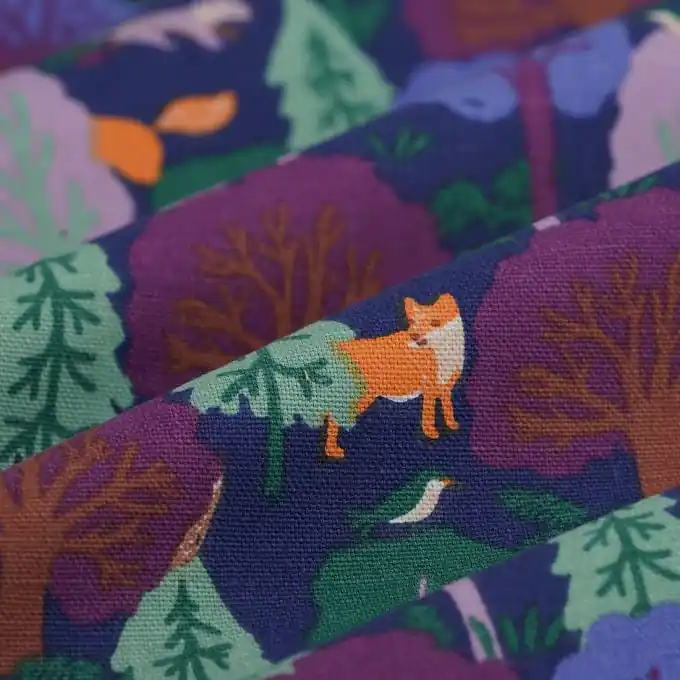 Stoff aus dicker Baumwolle in verstecktem Blau Rabatt